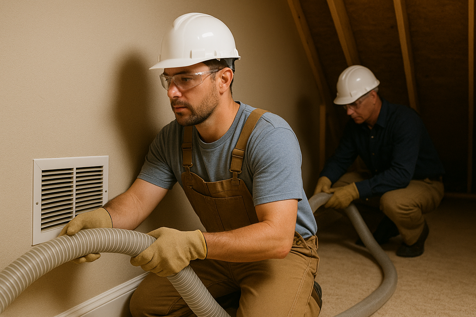 Radiant barrier installation in attic